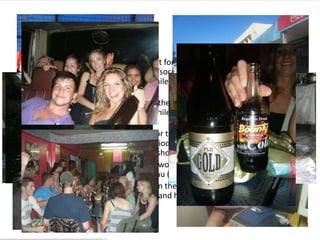 Entertainment
• Each night, the entire village (except for the young kids who were in bed)
  gathered in the community hall to “socialize”. This normally only happens
  on holidays and special days but while we were there, this happened every
  night.
• The socializing involved sitting together, talking and traditional (and also a
  little non traditional) dancing, all while drinking lots of kava late into the
  night
• When we were finished our work for the day or were given time off, we
  took “showers” in the river (using biodegradable soaps of course), and took
  a taxi bus into the nearest town to shop, buy snacks and use the internet
• One night I asked my “mom” if she would teach me how to make a
  traditional Fijian food called bubakau (basically fried bread)
• A group of us also spent one night in the local pub in town, ordering
  somewhat more recognizable food and having a few drinks
 