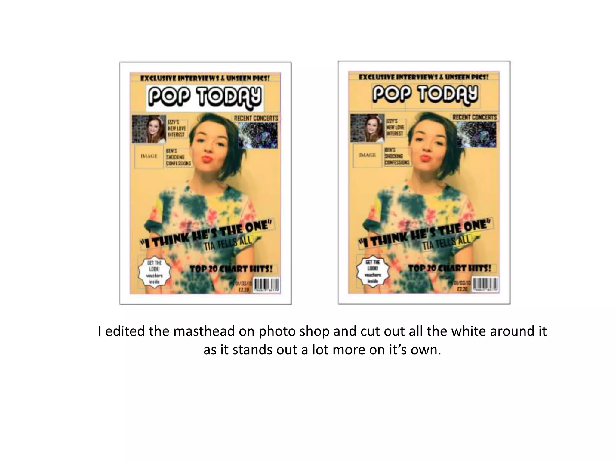 I edited the masthead on photo shop and cut out all the white around it
as it stands out a lot more on it’s own.
 