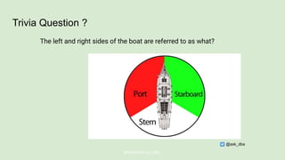Trivia Question ?
@ChistaDATA Inc. 2022
The left and right sides of the boat are referred to as what?
@ask_dba
 