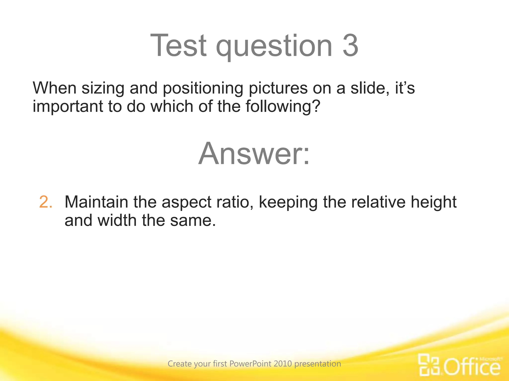 Create speaker notes to use when you presentCreate your first PowerPoint 2010 presentationPoint to the bottom of the video to see the video controls. Drag or point along the progress bar to move forward or go back.