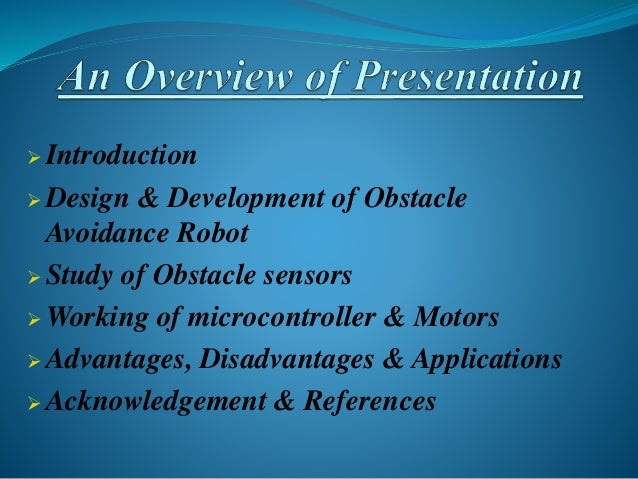 uses of obstacle avoiding robot