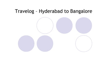 Travelog – Hyderabad to Bangalore
 