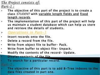 My File Structure Btrees Project Report | PPT