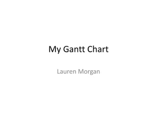 My Gantt Chart

 Lauren Morgan
 