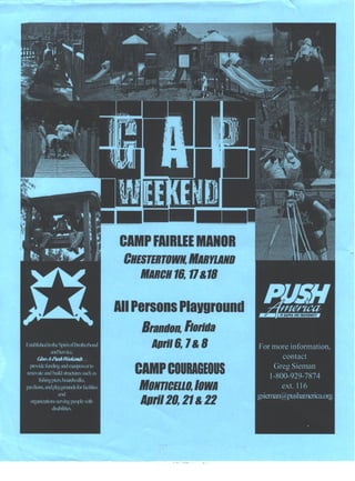 My gap weekend flyer