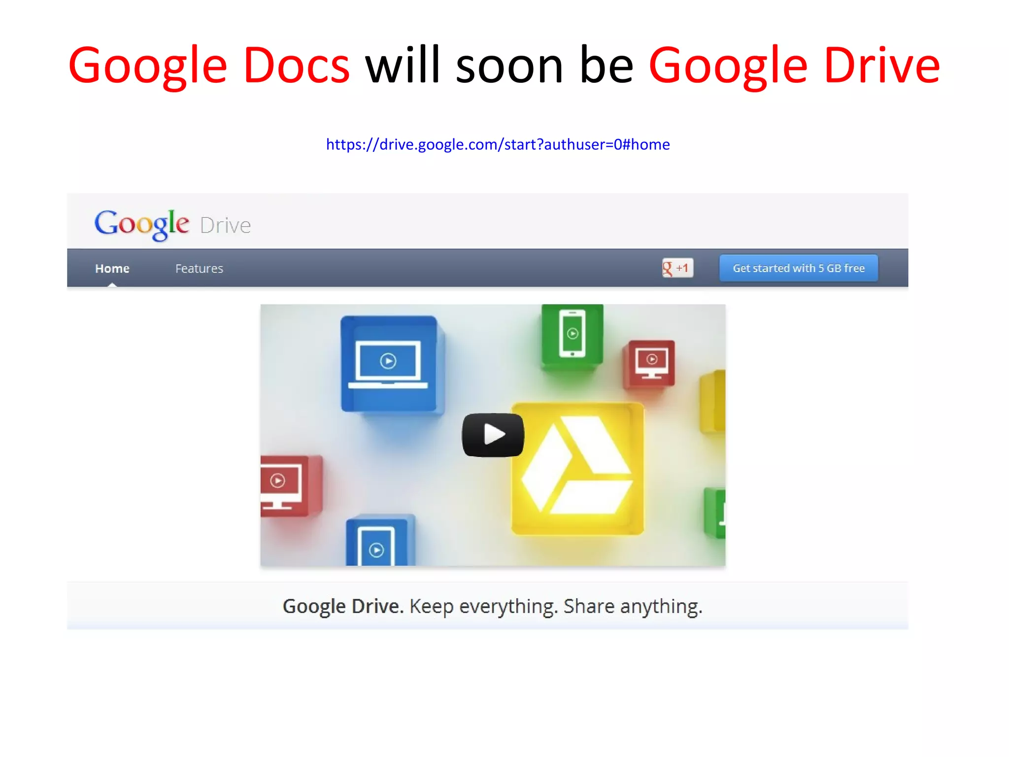 Google Docs will soon be Google Drive
          https://drive.google.com/start?authuser=0#home
 