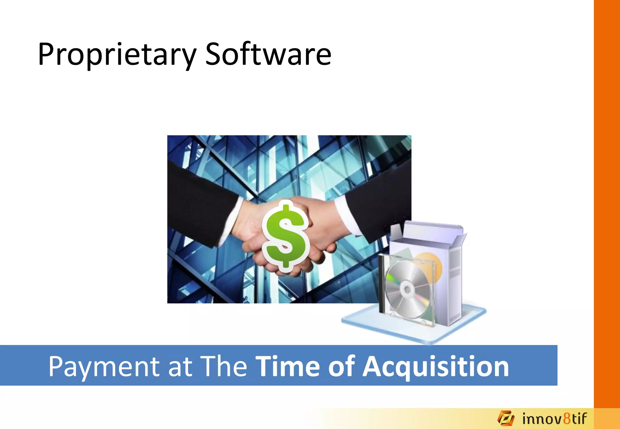 Payment at The Time of Acquisition
Proprietary Software
 