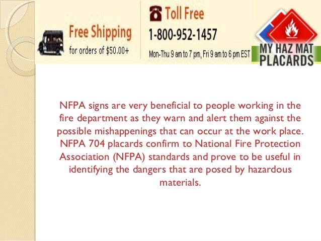 myhazmatplacards com has a wide range of nfpa signs