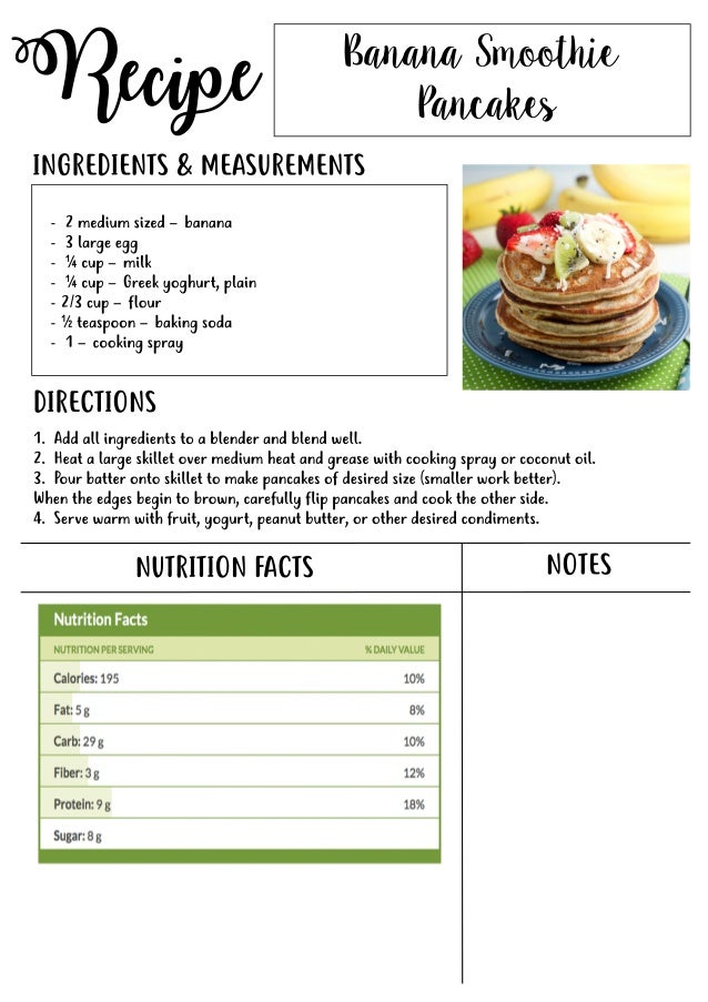 My Healthy Recipe Book