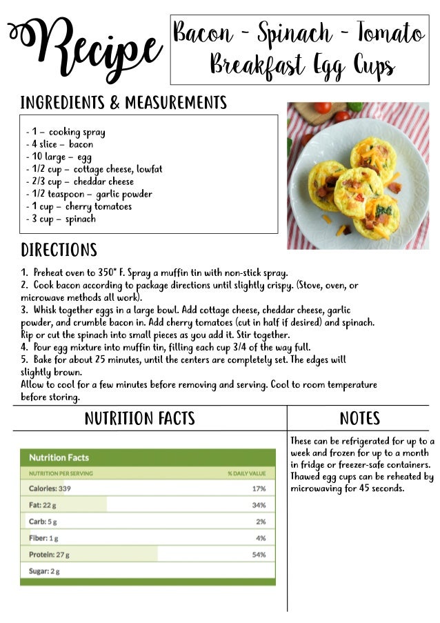 My Healthy Recipe Book