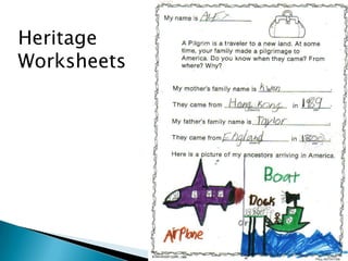 Heritage
Worksheets
 