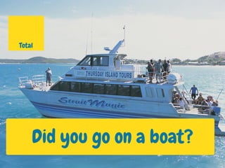 Did you go on a boat?
Total
 