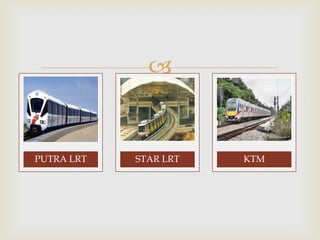 

PUTRA LRT

STAR LRT

KTM

 