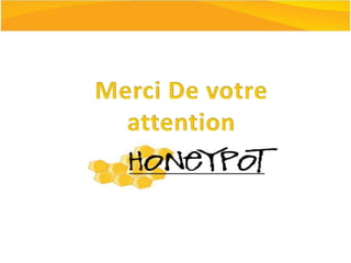 PlanIntroductionMotivation pour les honeypotsQu’est ce qu’un honeypot?Classification des honeypotsAvantages et désavantagesEtude de cas : HoneydConclusion