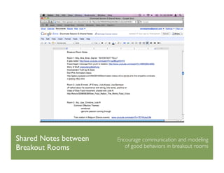 Slidecasts
I make extensive use of slidecasts (i.e.
slides plus audio)
These are often used as pre-readings
If I lecture d...