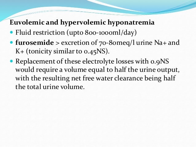 electrolyte free water clearance