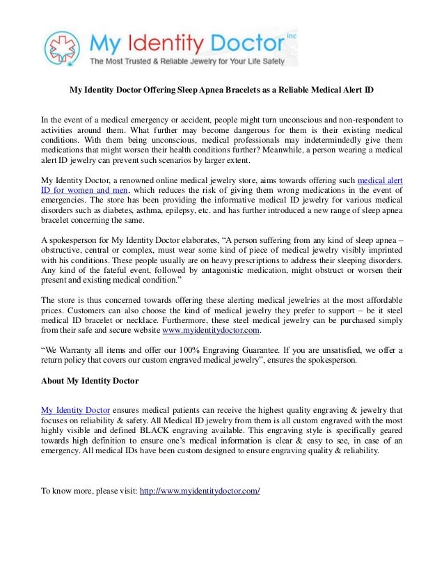 sleep apnea medical alert bracelet