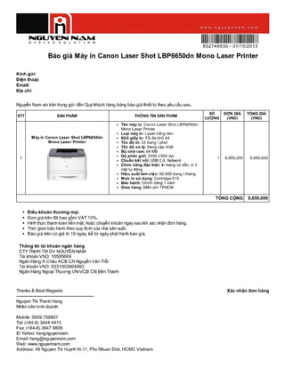 Máy in canon laser shot lbp6650dn mono laser printer