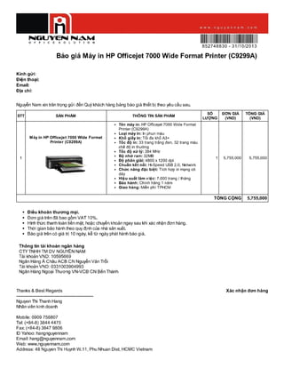 Máy in hp officejet 7000 wide format printer (c9299 a)