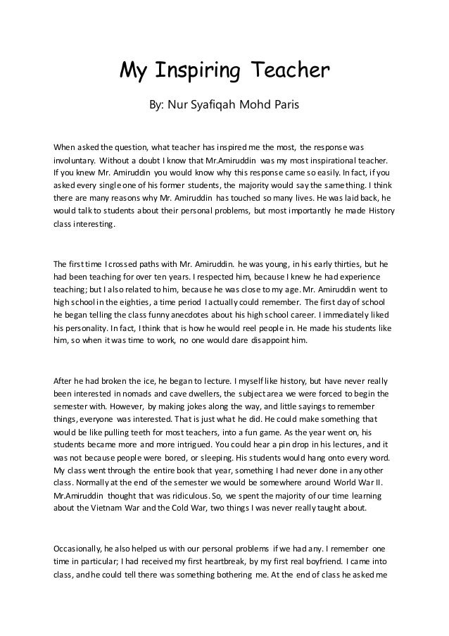 inspired person essay