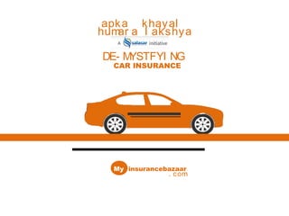 DE- MYSTFYI NG
CAR INSURANCE
insurancebazaarMy
. com
apka khayal
humar a l akshya
 