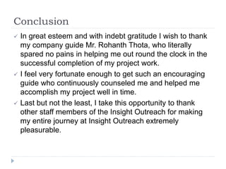 My internship experience | PPTX