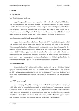 Information System Management Apple Inc. Case Study
5 | P a g e
Chapter 1
1.1 Introduction
1.1.1 Establishment of Apple In...