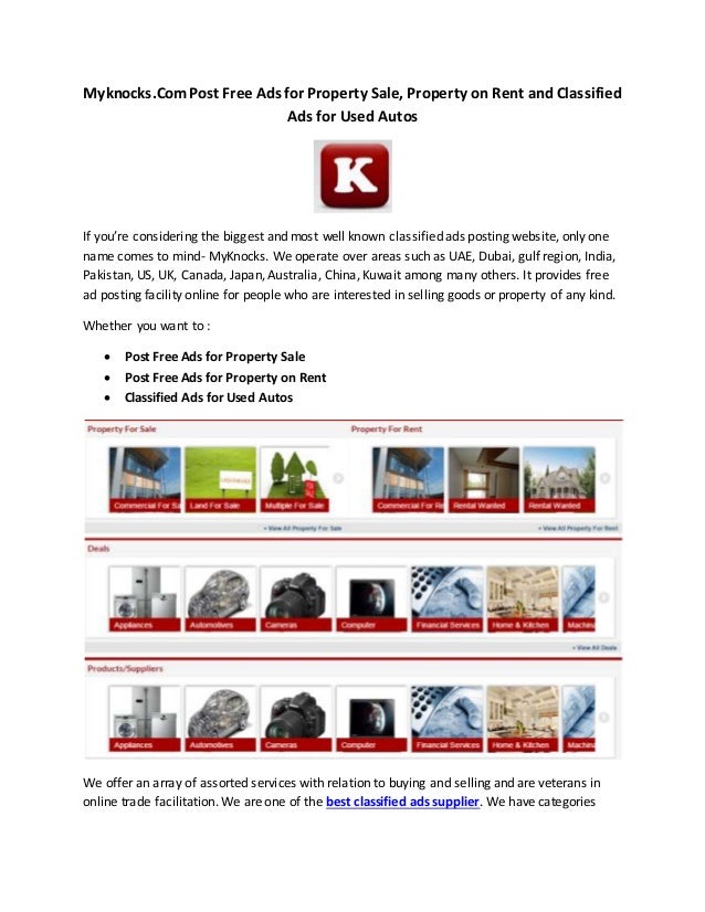 post free ads for property sale myknocks com sale property online free