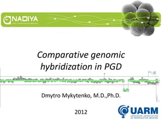 Comparative genomic
 hybridization in PGD

 Dmytro Mykytenko, M.D.,Ph.D.

            2012
 