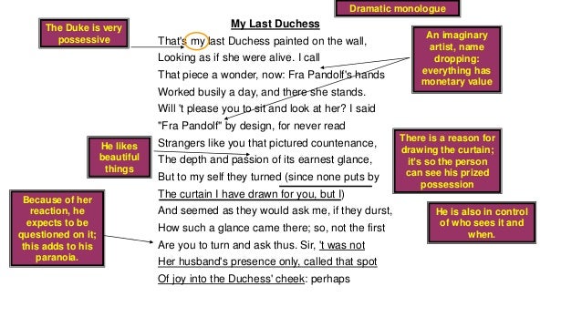 My last duchess poem