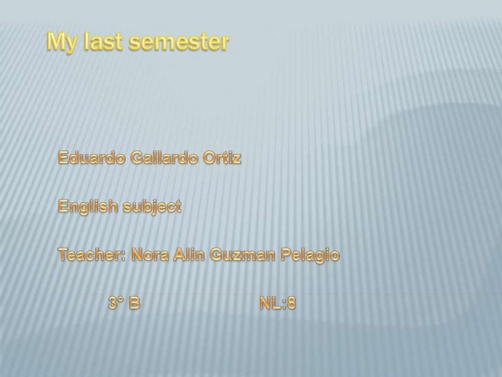 My Last Semester