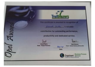 My laurels at cognizant