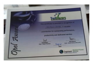 My laurels at cognizant