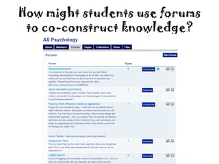 How might students use forums
 to co-construct knowledge?
 
