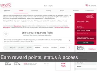 Earn reward points, status & access
 