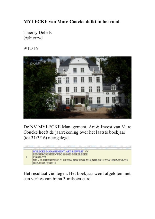 Mylecke Van Marc Coucke Duikt In Het Rood