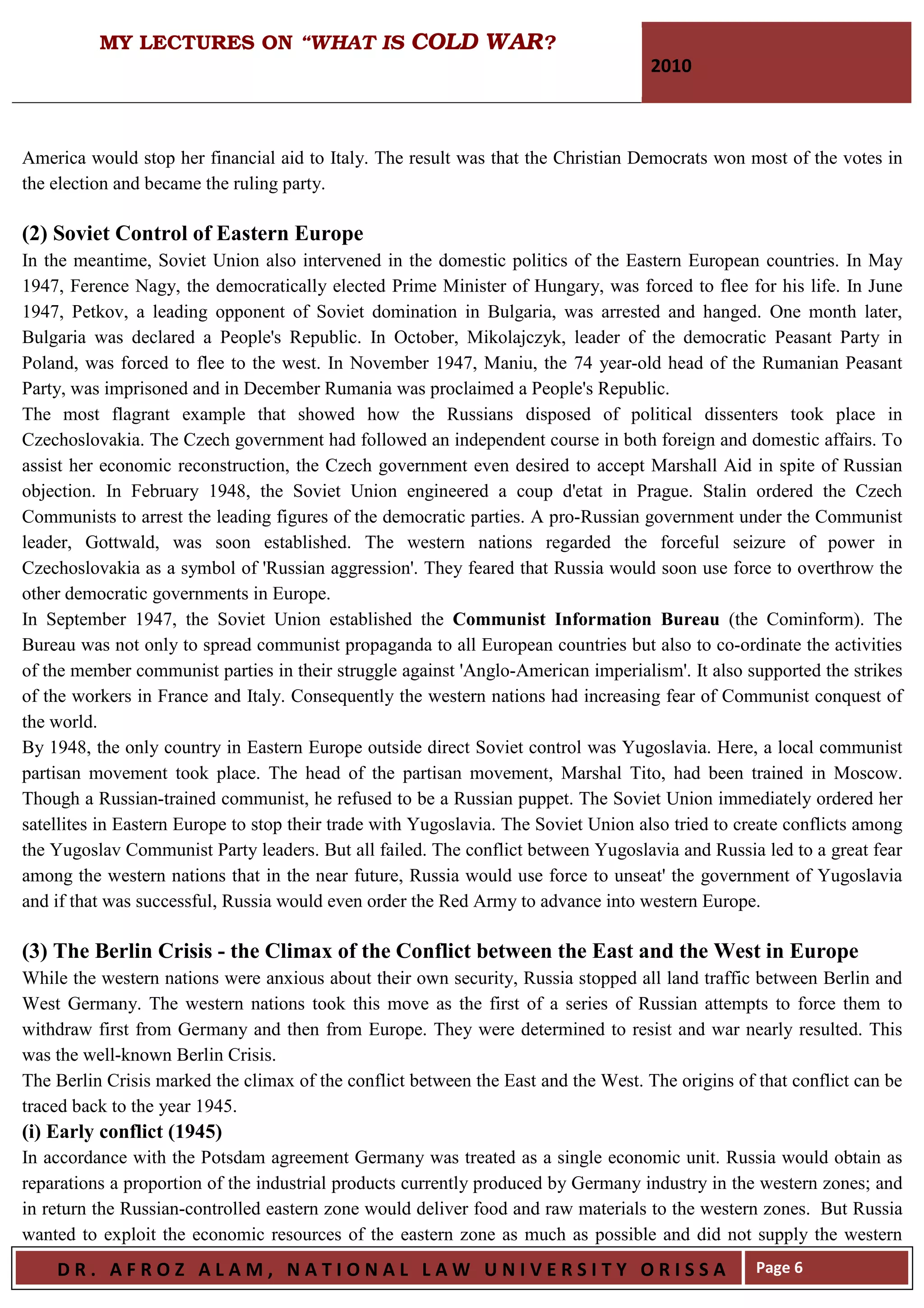 My Lecture One On What Is Cold War PDF My lecture one on what is cold war pdf