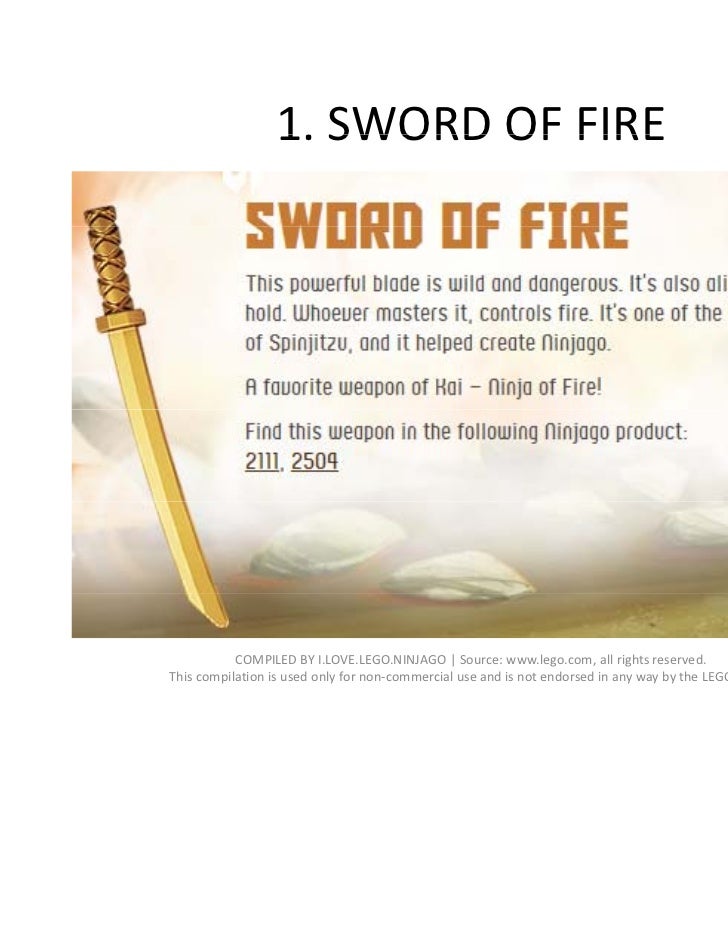 lego ninjago sword of fire