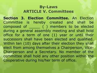 Rules Formulation Lecture for Cooperatives | PPT