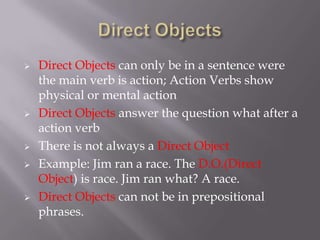 Direct Objects and Indirect Objects | PPTX