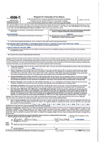 My letter 4506t