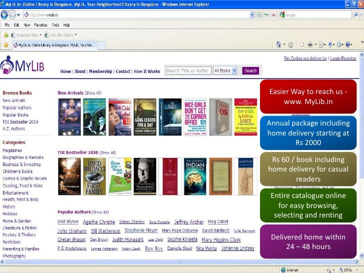Mylib Online book rental library in Bangalore