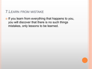 lessons that i have learnt so far in my life | PPTX