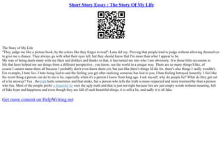 Story about 2024 my life essay