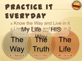MY LIFE … HIS WAY

John 14:6

 