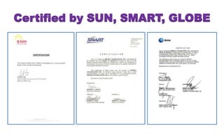 Certified by SUN, SMART, GLOBE
 