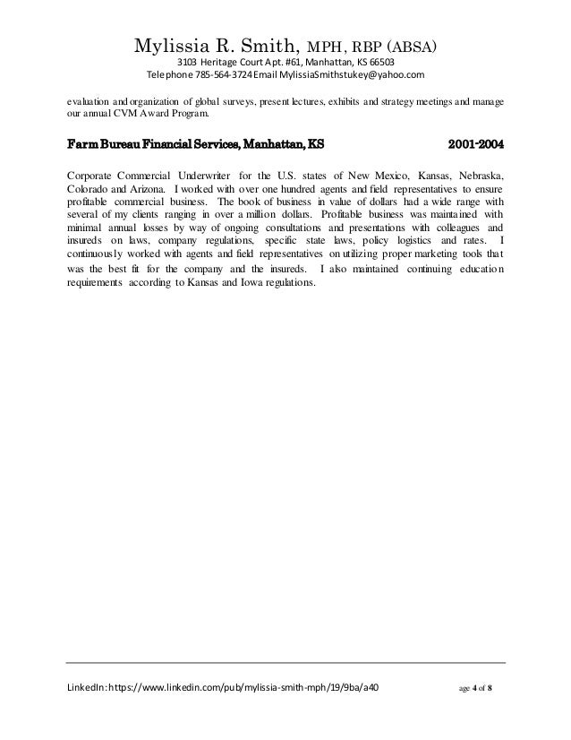 Mylissia Smith Resume Paragraph Form / CV