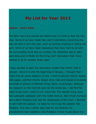 My list for year 2012