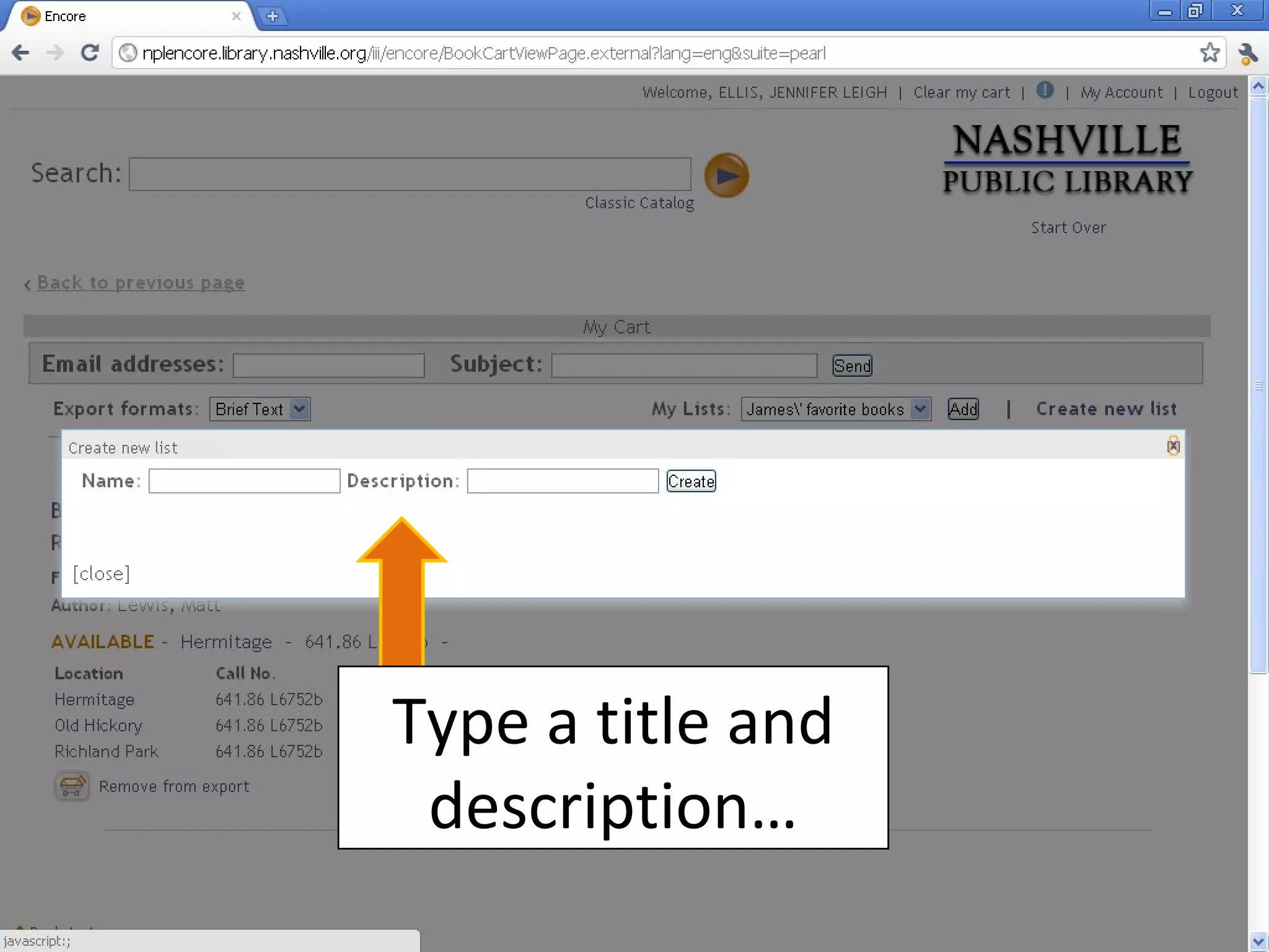 My Lists Encore Catalog PPT