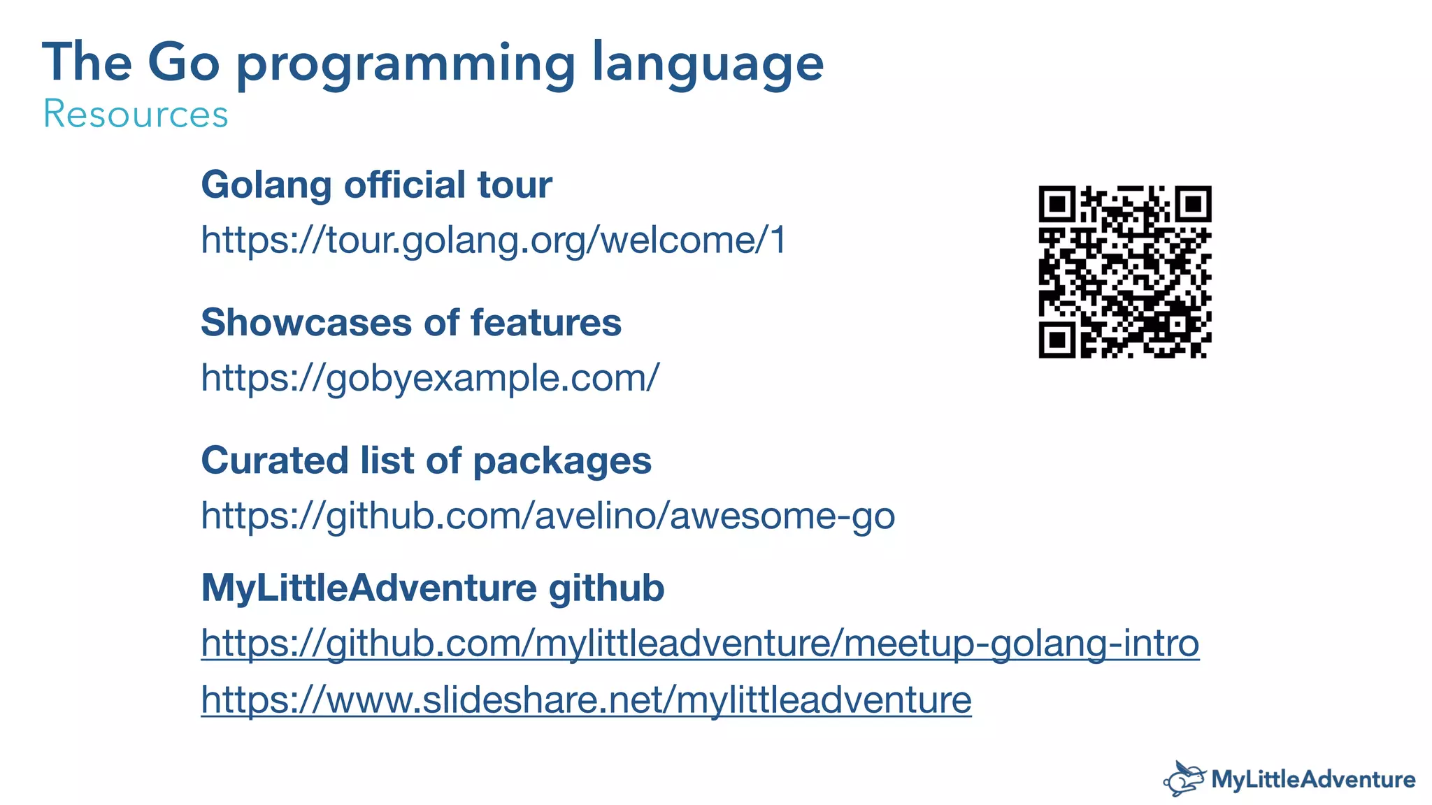 The Go programming language - Intro by MyLittleAdventure | PPT